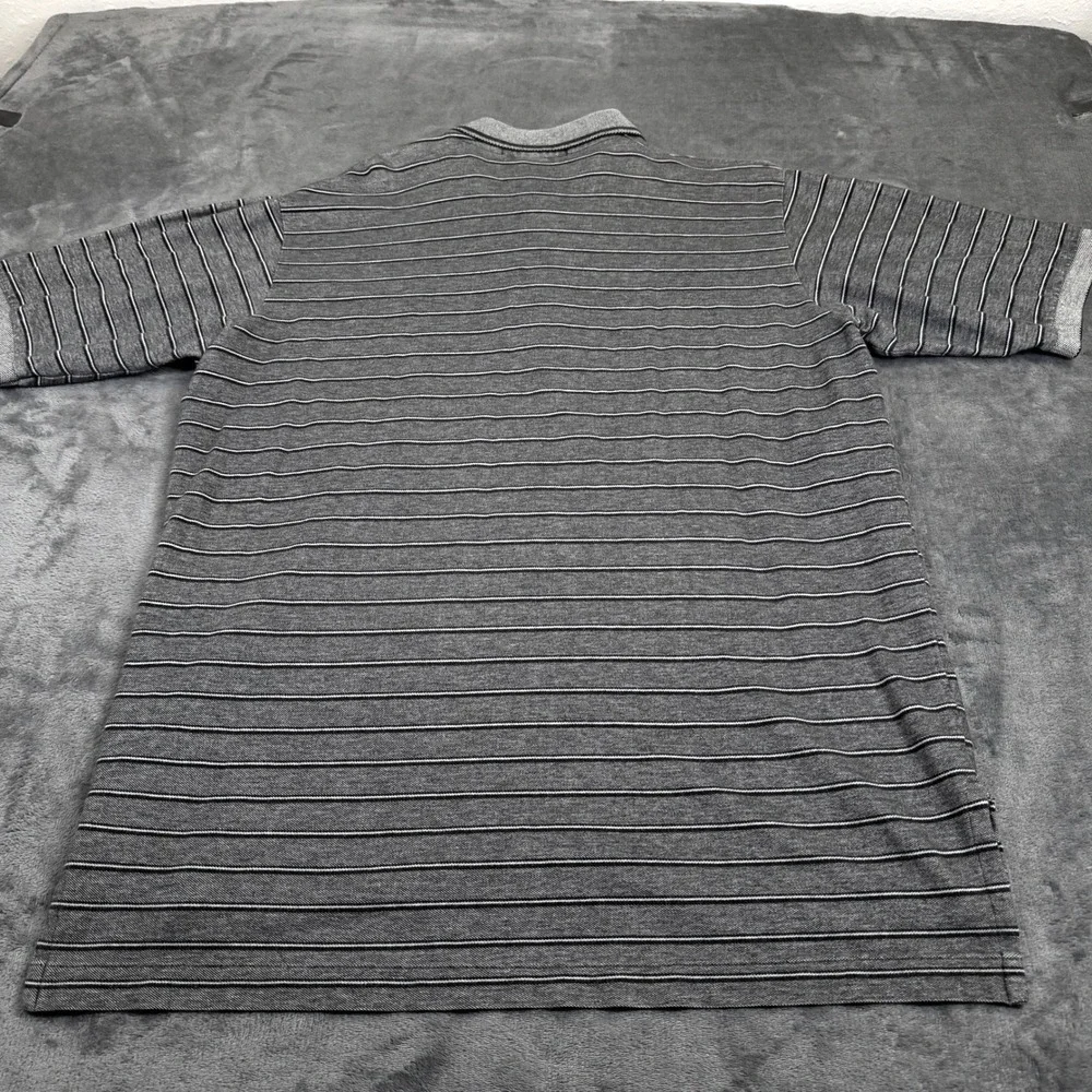 Polo Golf Ralph Lauren Polo Shirt Mens Extra Large Gray Black Striped Cotton